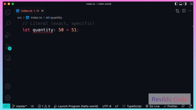 Literal in typescript | Typescript course | Full tutorial for beginners | #revildo_code