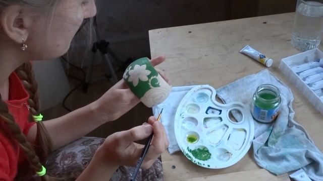 Роспись деревянного браслета. Начало :) смотреть онлайн