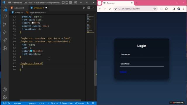 Modern Animated Login Form using HTML & CSS only | No JavaScript or jQuery | Codeum