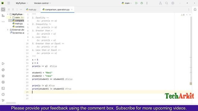 Python Comparison Operators | Non-Programmers | Tech Arkit смотреть онлайн