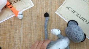 Приваливание мордочки вязаной игрушке часть 1