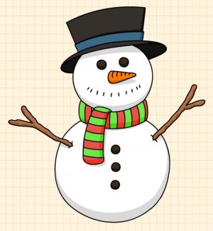 Весёлый снеговик. Рисуем с детьми пошагово