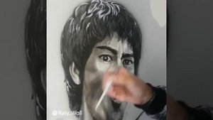 Брюс Ли. Рисунок на стене.