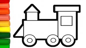 How to draw train easy for kids | Как нарисовать поезд для детей Bolalar uchun poezd rasmini chizish