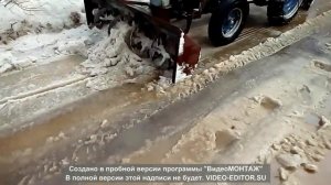 самодельный шнекороторный снегоуборщик в работе