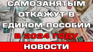 Самозанятым откажут в Едином пособии 2024 Новости