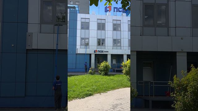 🏢🐘Слон в действии!Произведена очистка фасада здания аппаратом elephant #клининг #мойкафасада #shorts