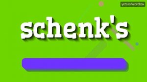 HOW TO PRONOUNCE SCHENK'S? #schenk's