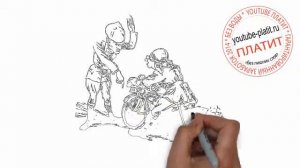 Как карандашом нарисовать странного мотоциклиста