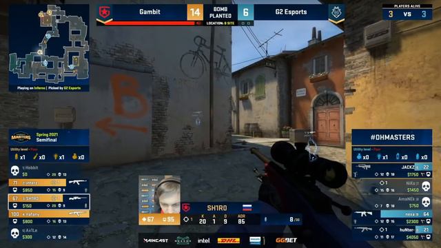ГАМБИТ ИДУТ К ФИНАЛУ! Gambit vs G2 | DH Masters Spring 2021 (CS:GO) смотреть онлайн