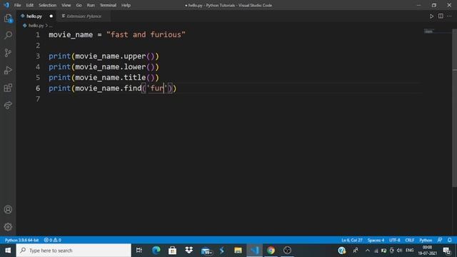 String and its methods | Python Crash Course in Tamil (pt-14)
