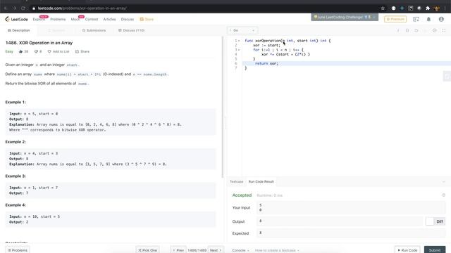 LeetCode#1486) XOR Operation in an Array смотреть онлайн