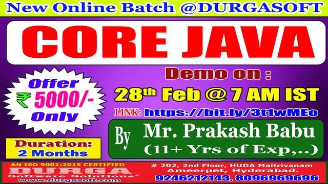 CORE JAVA Online Training @ DURGASOFT смотреть онлайн