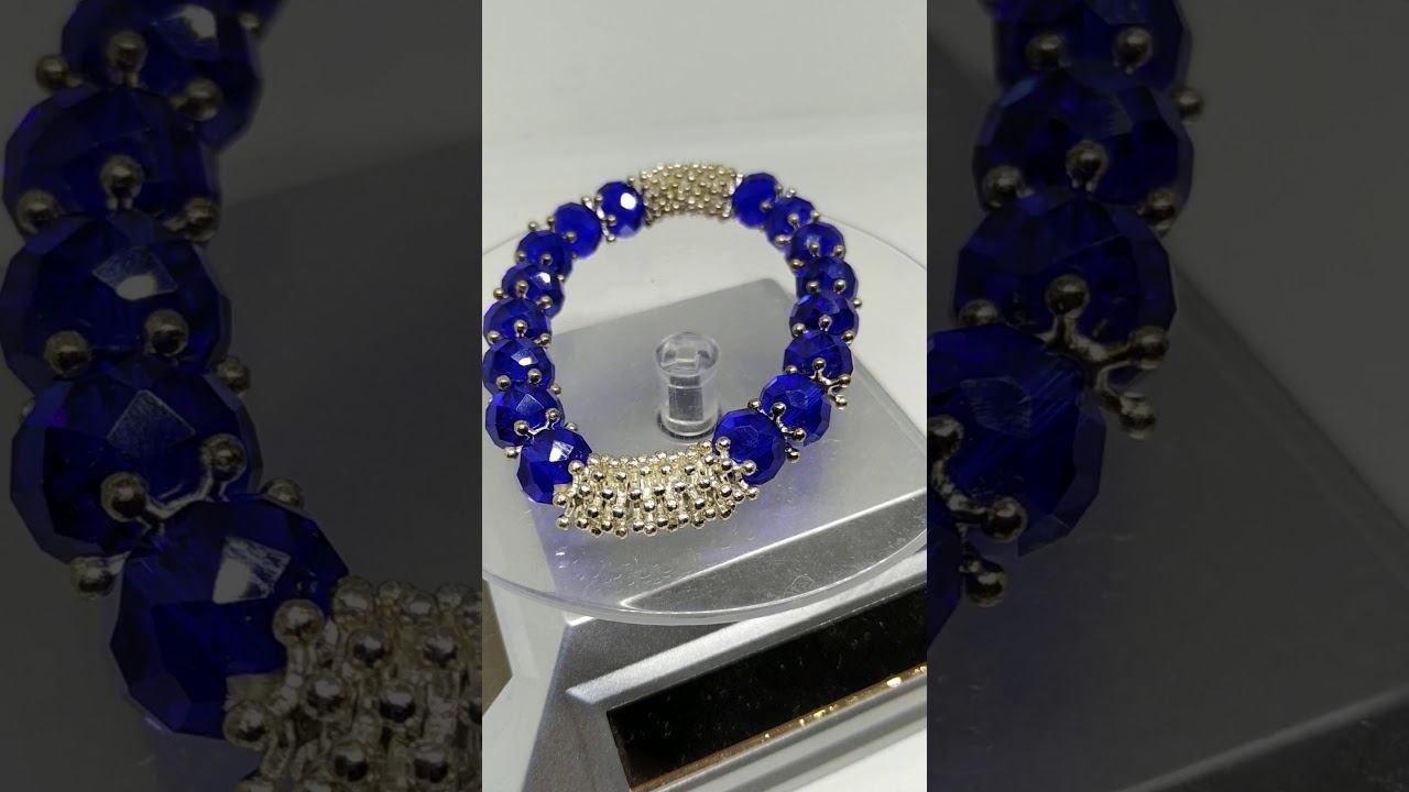 Браслет стекло королевский синий
