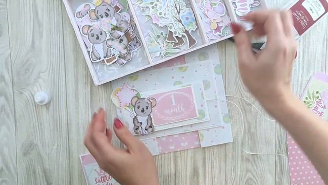 Koala Baby Girl Album. Tutorial. Pages 1 and 2/ Детский альбом для девочки. Мастер-класс смотреть онлайн