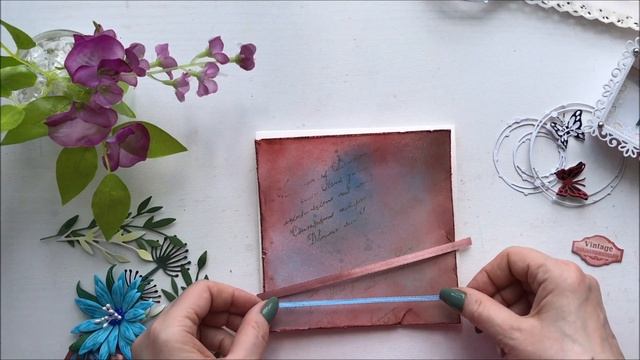 Уроки для начинающих делать открытки №12 винтаж из остатков вырубки женская открытка и тег смотреть онлайн