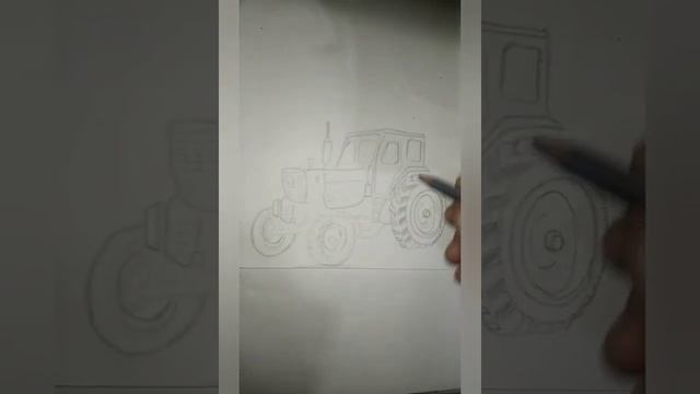 как нарисовать трактор ЮМЗ draw a traktor machine