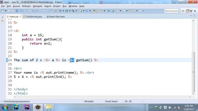 Java Programming 2 - JSP Constructs (Scriplets, Expressions, Declarations) смотреть онлайн