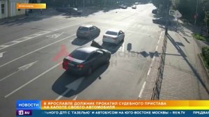 Судебного пристава прокатили на капоте