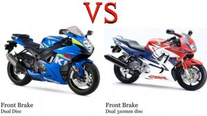 Suzuki GSX R 600 vs Honda CBR 600 F PC35 Test specification comparison