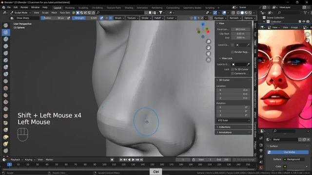 How I Sculpt A Character In Blender. Timelapse Part 1/2