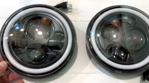 Фары светодиодные Нива с дхо и повторителем поворота (чёрные) (лет/LED)
