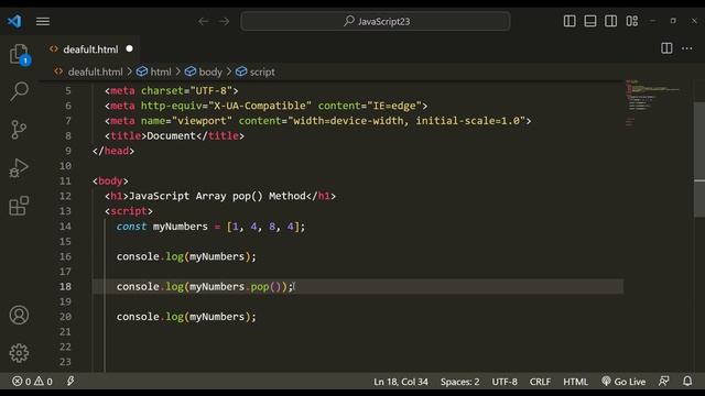 JavaScript pop() Method | Tutorial For Beginners in Hindi  || Adisma
