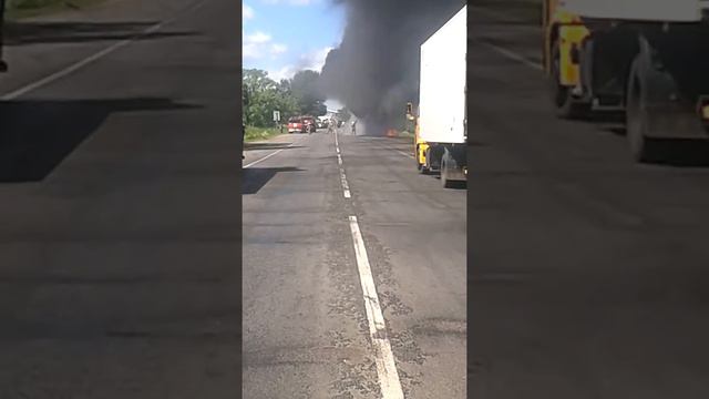 Пожар грузовика на костромском шоссе ярославль