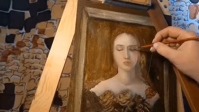 Как нарисовать портрет.Техника многослойной живописи.Как создать интересную картину.Портрет маслом.