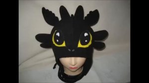 Мягкая и теплая вязаная детская шапка дракон Беззубик (Ночная фурия).Игрушка амигуруми.