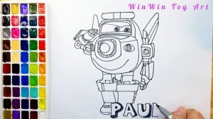 Drawing And Coloring SUPER WINGS Paul |  | Drawing Coloring Pages for Kids