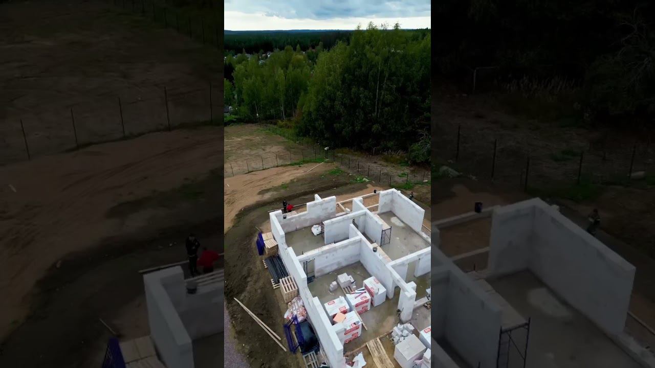 Процесс строительства дома с высоты птичьего полета смотреть онлайн