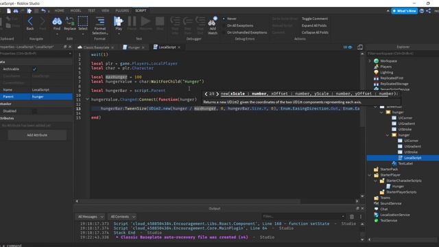 How to Make a Working Hunger Bar in Roblox Studio | Roblox Studio Scripting Tutorial смотреть онлайн