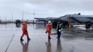 Истребители МиГ-31 перехватили крылатую ракету условного противника в небе над Чукотским морем