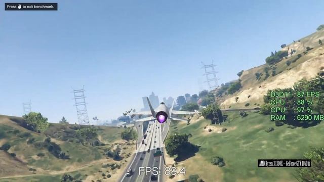 GeForce GTX 1050 ti -- AMD Ryzen 3 1300X -- Grand Theft Auto V GTA V Benchmark смотреть онлайн