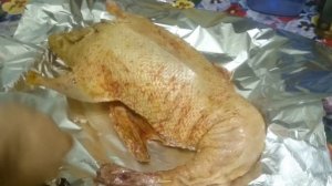 Утка, фаршированная рисом и запечённая в духовке с картофелем