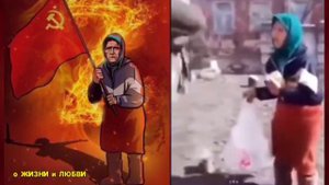 До слёз. Алла Корнишина.Старушка и знамя победы