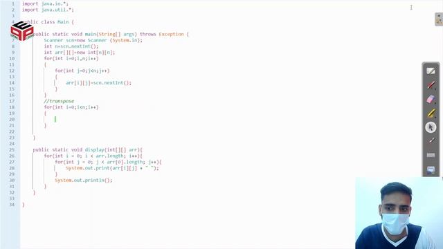 Rotate by 90 degrees 2D Arrays | In English | Java | Video_6