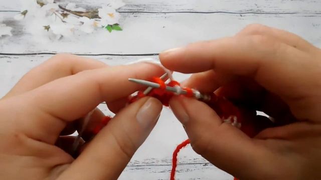 Двухцветный узор  спицами Клетка  | Ленивый жаккард