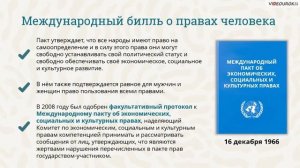 Видеоурок для классного часа «Международный билль о правах человека и Конвенция о правах инвалидов»