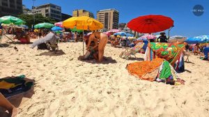 🇧🇷 4K Relaxing Summer day at Leblon Beach | Brazil Beach Walk