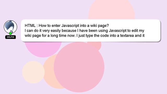 HTML : How to enter Javascript into a wiki page?
