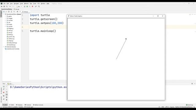Python Turtle graphics Tutorial - LESSON 6 - (speed, xcor, ycor,distance)