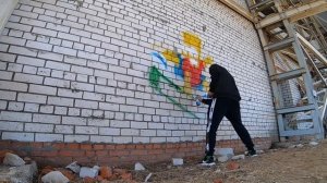 Граффити - Барт из симпсонов - баллончиками