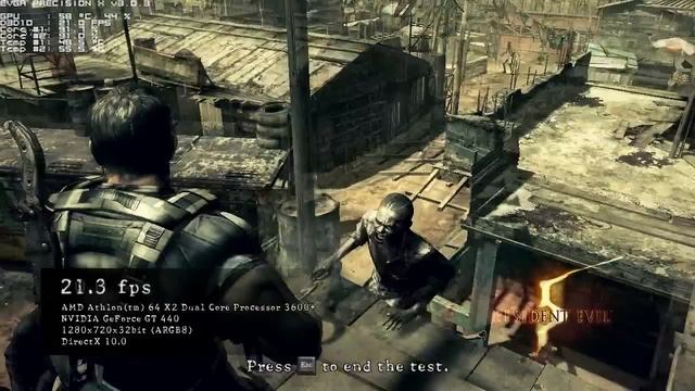 Resident Evil 5 DirectX 10 Benchmark- EVGA GT440 + Athlon x2 3600+ смотреть онлайн