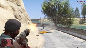 GTA 5 RDE 4.0.1 - Vinewood Sign Gang Shootout + Ten Star Escape