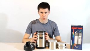 Термос Biostal NR-2000 с тремя контейнерами для еды (видео обзор)