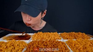 ASMR MUKBANG SPICY FIRE NOODLES CHALLENGE (Black Bean, 2X Nuclear, Carbonara, Curry, Cheese, Corn)