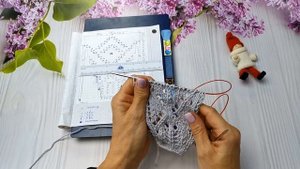 Шикарный узор для круглой кокетки. Попетельный МК.