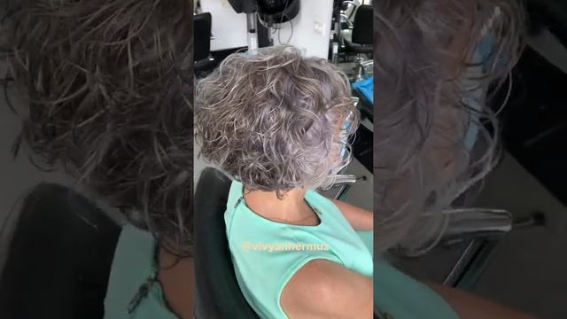 Hair transformation short curly bob haircut ?? #vivyanhermuz #hairtransformation #curlyhair #shorts